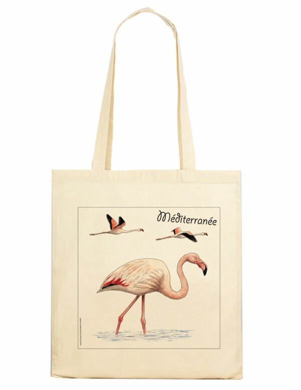 Tote bag flamant rose